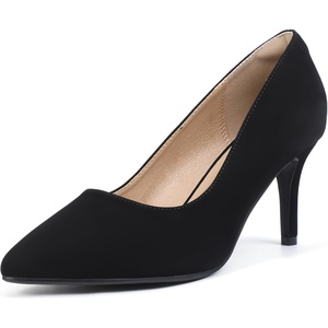 image:imageIDIFU IN3 High Heels Pumps Closed Toe Heels Womens Pumps Stiletto Pointed Toe Dress Shoes Wedding Prom Bridal Work Office Bride Guest Trendy Dressy Fashion Comfortable Pump ShoesBlack Nubuck