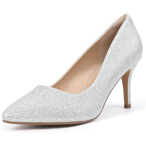 image:imageIDIFU IN3 High Heels Pumps Closed Toe Heels Womens Pumps Stiletto Pointed Toe Dress Shoes Wedding Prom Bridal Work Office Bride Guest Trendy Dressy Fashion Comfortable Pump ShoesSilver Glitter
