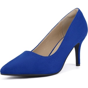 image:imageIDIFU IN3 High Heels Pumps Closed Toe Heels Womens Pumps Stiletto Pointed Toe Dress Shoes Wedding Prom Bridal Work Office Bride Guest Trendy Dressy Fashion Comfortable Pump ShoesRoyal Blue Suede