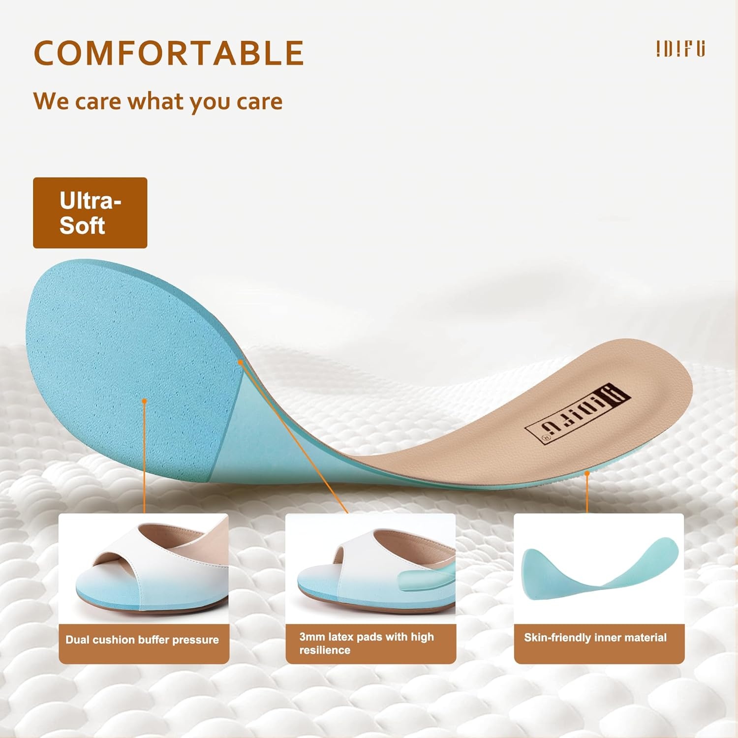 image:imageIDIFU Womens CandieMI Peep Toe Low Block Heels Sandals Ankle Strap Comfy Chunky Wedding Dress ShoesWhite Pu